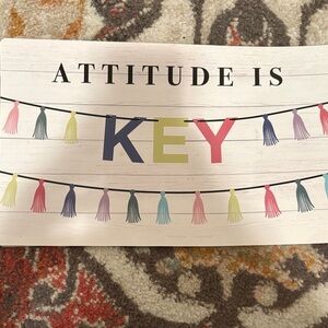 Colorful 'Attitude is Key' Wall Art